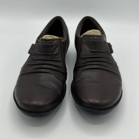 Clarks Size 7M Everlay Brown Coda Dark Leather Slip On - Picture 5 of 15